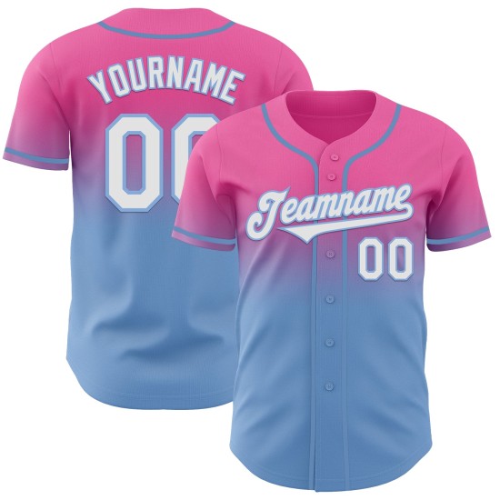 Maglia da baseball rosa personalizzata, blu, moda, bianca, sbiadita, autentica Maglia da baseball rosa personalizzata, blu, moda, bianca, sbiadita, autentica