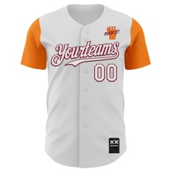 Maglia autentica personalizzata Fuckit Bay Baseball Revzzz Bianco Arancione-Cremisi 3D