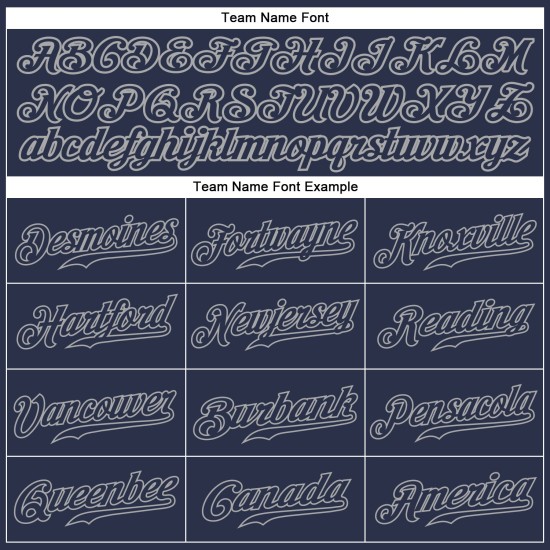 Maillot de baseball personnalisé authentique bleu marine bleu marine-gris