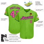 Maillot de baseball authentique rose-vert marine fluo personnalisé Maillot de baseball authentique rose-vert marine fluo personnalisé