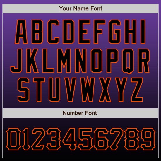 Maillot de baseball tendance délavé noir-orange personnalisé violet authentique Maillot de baseball tendance délavé noir-orange personnalisé violet authentique