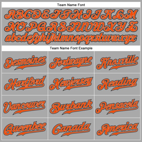 Maillot de baseball personnalisé gris authentique orange-noir à fines rayures noires Maillot de baseball personnalisé gris authentique orange-noir à fines rayures noires