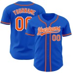 Maillot de baseball authentique Blue Thunder orange-blanc personnalisé Maillot de baseball authentique Blue Thunder orange-blanc personnalisé