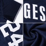 Maillot de baseball personnalisé authentique bleu marine bleu marine-gris Maillot de baseball personnalisé authentique bleu marine bleu marine-gris