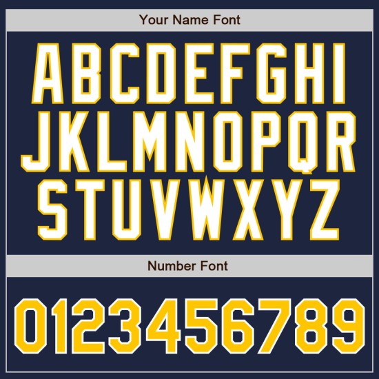 Maillot de baseball authentique à rayures dorées et blanches, bleu marine Maillot de baseball authentique à rayures dorées et blanches, bleu marine