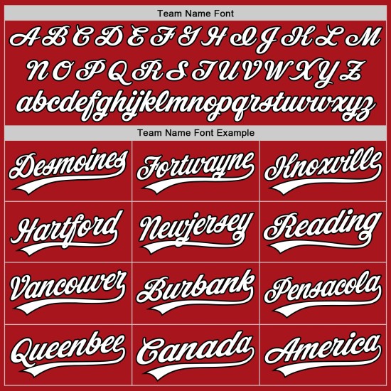 Maillot de baseball personnalisé rouge, blanc et noir, authentique