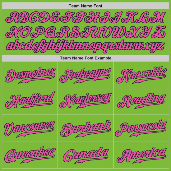 Maillot de baseball authentique rose-vert marine fluo personnalisé Maillot de baseball authentique rose-vert marine fluo personnalisé