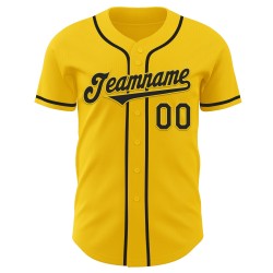 Maglia da baseball personalizzata autentica gialla e nera