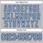 Maillot de baseball gris authentique à rayures bleues et noires claires Maillot de baseball gris authentique à rayures bleues et noires claires