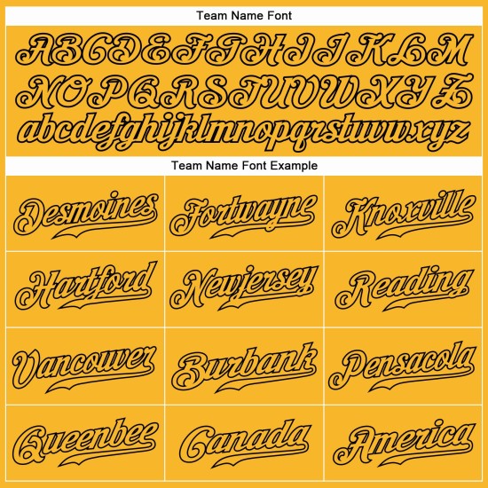 Maglia da baseball personalizzata autentica color oro-nero