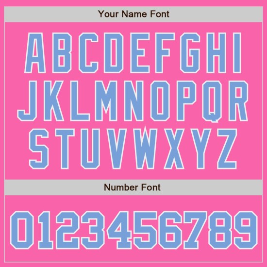 Maillot de baseball bleu-blanc personnalisé authentique rose clair Maillot de baseball bleu-blanc personnalisé authentique rose clair