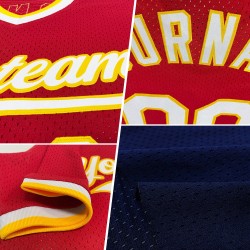 Maglia da baseball retrò autentica personalizzata arancione-grigia blu navy